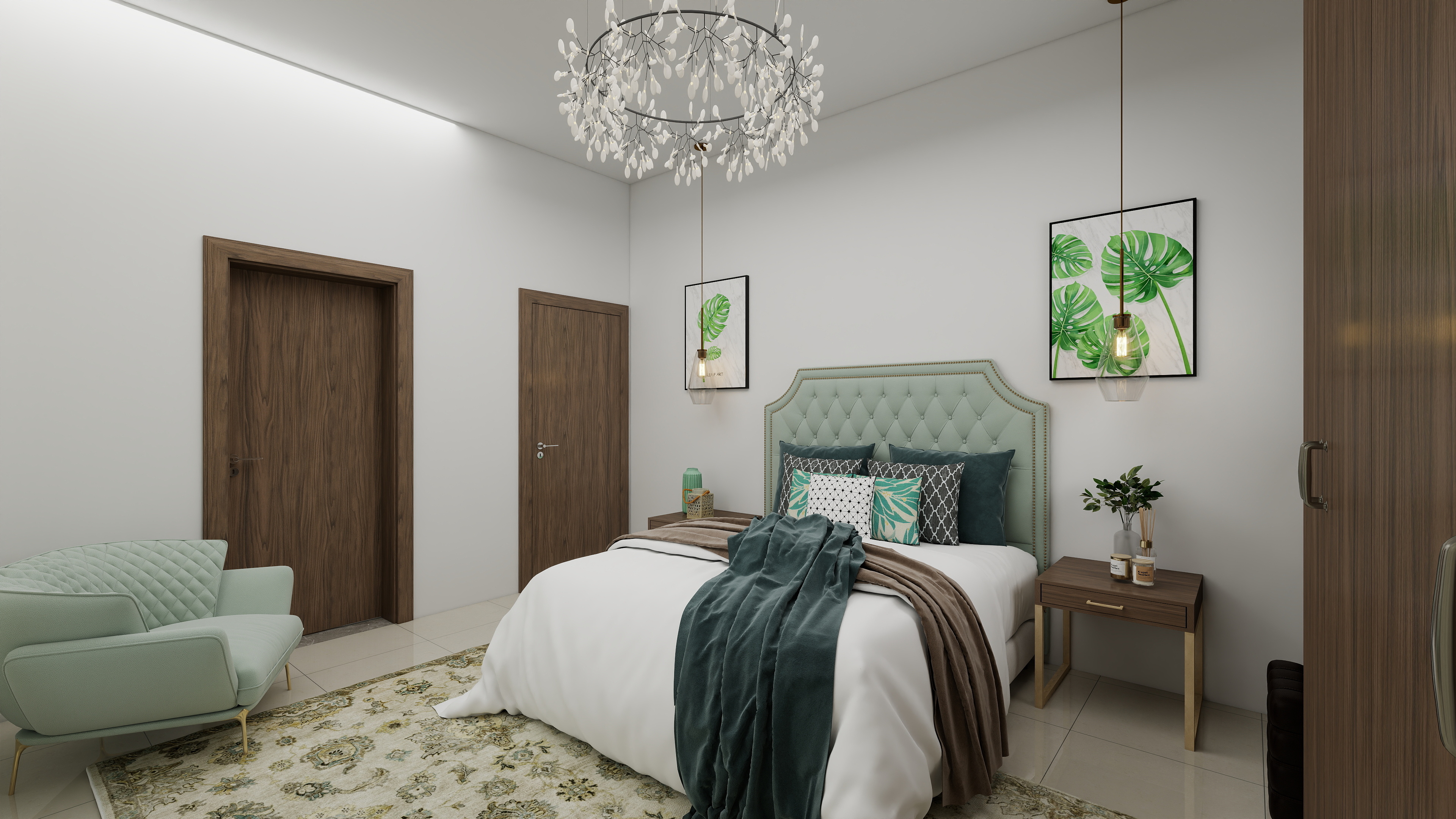 Master bedroom with soft finishes